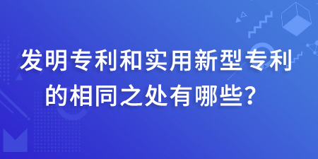 發明專利和實用新型專利的相同之處有哪些？